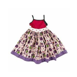 KPea Baking Bonnie Tank Dress Kitchen Cooking Print Girls Size 6